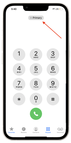 how to make secondary number primary on iphone